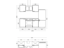 Flex-Well Classic Küchenzeile Wito 220 cm Weiß