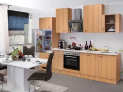 Flex-Well Classic Küchenzeile Nano 280 cm Buche Nachbildung