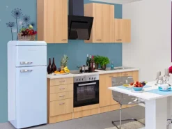 Flex-Well Classic Küchenzeile Nano 220 cm Buche Nachbildung