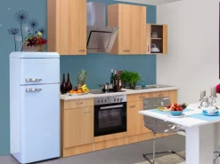 Flex-Well Classic Küchenzeile Nano 220 cm Buche Nachbildung