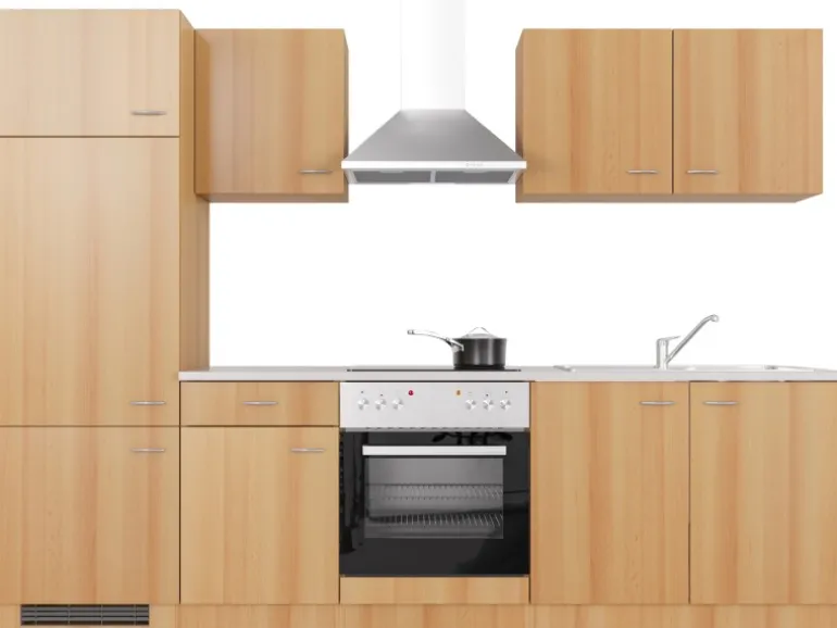 Flex-Well Classic Küchenzeile Nano 270 cm Buche