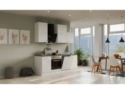 Flex-Well Classic Küchenzeile Lucca 220 cm Weiß matt - Caledonia