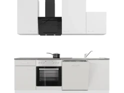 Flex-Well Classic Küchenzeile Lucca 220 cm Weiß matt - Caledonia