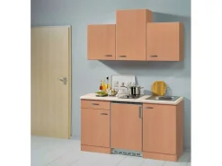 Flex-Well Classic Küchenzeile Nano 150 cm Buche Nachbildung