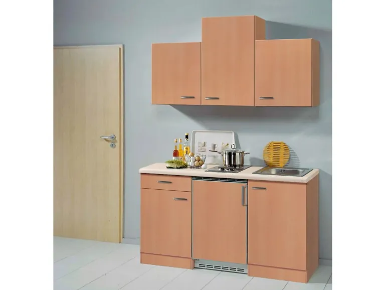 Flex-Well Classic Küchenzeile Nano 150 cm Buche Nachbildung