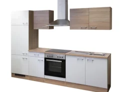 Flex-Well Classic Küchenzeile Florida 270 cm Weiß - Sonoma Eiche