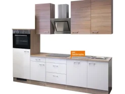 Flex-Well Classic Küchenzeile Florida 280 cm Weiß-Sonoma Eiche Nachbildung
