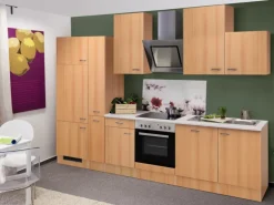 Flex-Well Classic Küchenzeile Nano 310 cm Buche Nachbildung