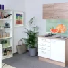 Flex-Well Classic Miniküche Florida 100 cm Weiß Eiche Sonoma