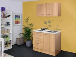 Flex-Well Classic Miniküche Nano 100 cm Buche Nachbildung