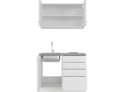 Flex-Well Classic Miniküche Lucca 100 cm Weiß matt - Caledonia