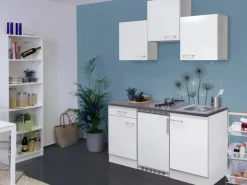 Flex-Well Classic Singleküche Lucca 150 cm Weiß matt - Caledonia