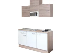 Flex-Well Classic Singleküche Florida 150 cm Sonoma Eiche-Weiß-Sonoma Eiche