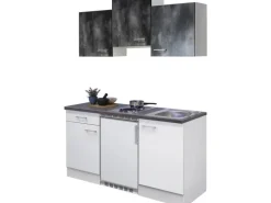 Flex-Well Classic Singleküche Lucca 150 cm Weiß-Caledonia