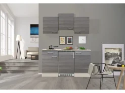 Flex-Well Classic Singleküche Pinea 150 cm Pinie Nougat - Champagner