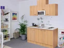 Flex-Well Classic Singleküche Nano 150 cm Buche Nachbildung