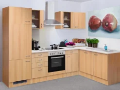 Flex-Well Classic Winkelküche Nano 280 cm Buche Nachbildung