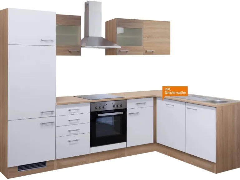 Flex-Well Classic Winkelküche Florida 280 cm Sonoma Eiche-Weiß
