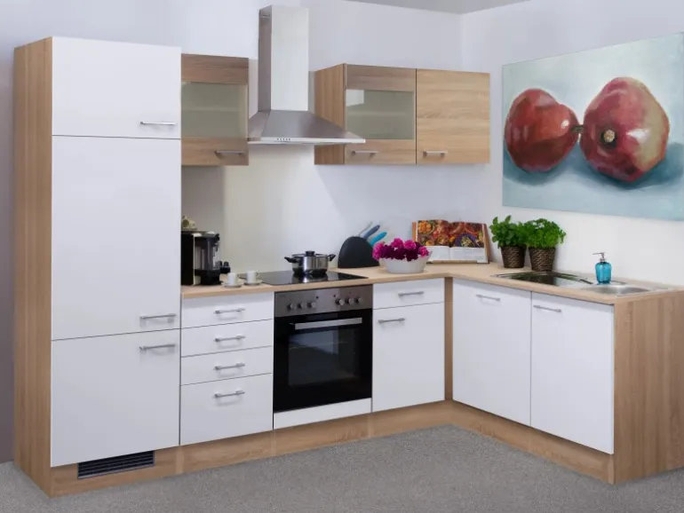 Flex-Well Classic Winkelküche Florida 280 cm Sonoma Eiche-Weiß