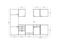 Flex-Well Classic Winkelküche Florida 280 cm ohne E-Geräte Sonoma Eiche-Weiß