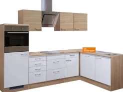Flex-Well Classic Winkelküche Florida 280x170 cm Weiß-Sonoma Eiche Nachbildung
