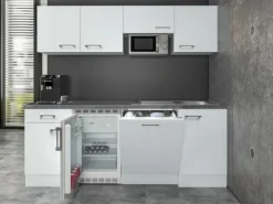 Flex-Well Exclusiv Büroküche Joelina 210 cm Weiß