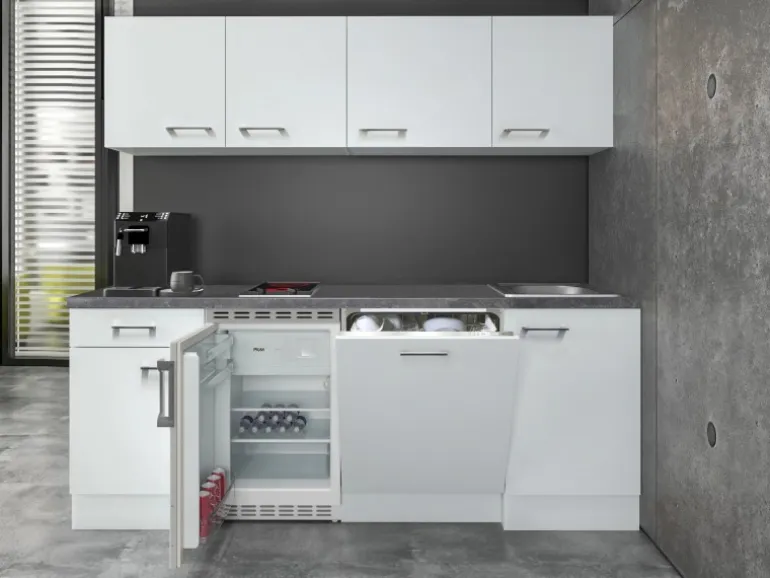 Flex-Well Exclusiv Büroküche Joelina 210 cm Weiß