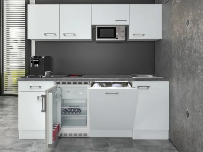 Flex-Well Exclusiv Büroküche Joelina 210 cm Weiß