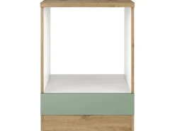 Flex-Well Exclusiv Herdumbauschrank Cara 60cm Schilfgrün matt - Artisan Eiche