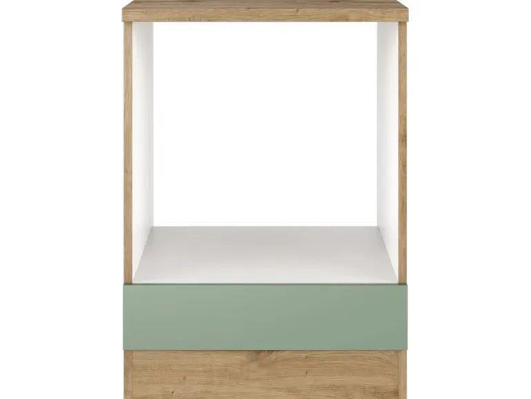 Flex-Well Exclusiv Herdumbauschrank Cara 60cm Schilfgrün matt - Artisan Eiche