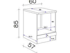 Flex-Well Exclusiv Herdumbauschrank Cara 60cm Schilfgrün matt - Artisan Eiche