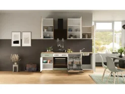 Flex-Well Exclusiv Küche 1701-017 Cara 220 cm Schilfgrün matt - Artisan Eiche