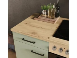 Flex-Well Exclusiv Küche 1701-016 Cara 220 cm Schilfgrün matt - Artisan Eiche