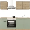 Flex-Well Exclusiv Küche 1601-036 Cara 210 cm Schilfgrün matt - Artisan Eiche