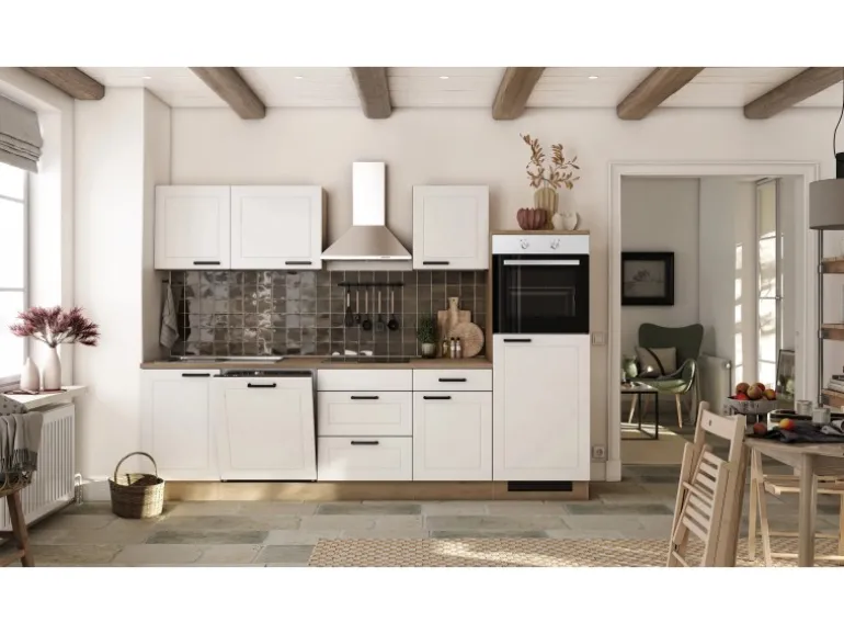 Flex-Well Exclusiv Küche 2320-016 Julia 280 cm Weiß matt-Cosmopolitan Eiche