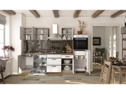 Flex-Well Exclusiv Küche 2320-016 Julia 280 cm Weiß matt-Cosmopolitan Eiche