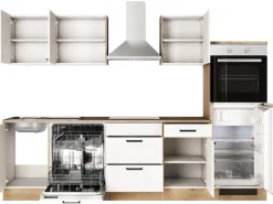 Flex-Well Exclusiv Küche 2320-016 Julia 280 cm Weiß matt-Cosmopolitan Eiche