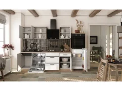 Flex-Well Exclusiv Küche 2327-000 Julia 280 cm Weiß matt-Cosmopolitan Eiche