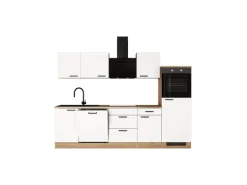 Flex-Well Exclusiv Küche 2327-000 Julia 280 cm Weiß matt-Cosmopolitan Eiche