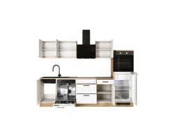 Flex-Well Exclusiv Küche 2327-000 Julia 280 cm Weiß matt-Cosmopolitan Eiche