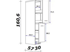 Flex-Well Exclusiv Küchen-Apothekerschrank Vintea 30cm Magnolie-Lancelot Oak