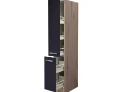 Flex-Well Exclusiv Küchen-Apothekerhochschrank Lara 30cm Anthra.-San Remo Eiche