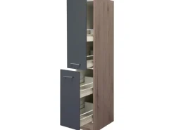 Flex-Well Exclusiv Küchen-Apothekerschrank Morena 30cm Basaltgrau-San Remo