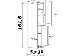 Flex-Well Exclusiv Küchen-Apothekerschrank Joelina 30 cm Weiß