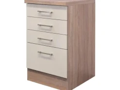 Flex-Well Exclusiv Küchen-Auszugschrank Orlando 50cm Kaschmir Glanz-Sonoma Eiche