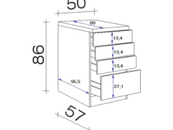 Flex-Well Exclusiv Küchen-Auszugschrank Orlando 50cm Kaschmir Glanz-Sonoma Eiche