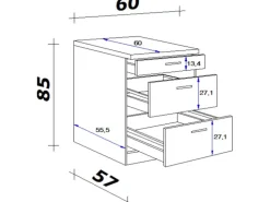 Flex-Well Exclusiv Küchen-Auszugsunterschrank Vintea 60cm Magnolie-Lancelot Oak