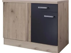 Flex-Well Exclusiv Küchen-Eck-Unterschrank Lara 110x60cm Anthra.-San Remo Eiche