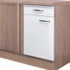 Flex-Well Exclusiv Küchen-Eck-Unterschrank Valero 110 cm x 60 cm Hochglanz Weiß