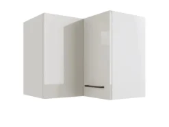 Flex-Well Exclusiv Küchen-Eck-Hängeschrank Lund 60x60cm Lichtgrau gl.-Rauchgrau